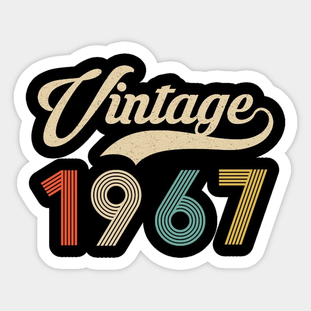 Retro Vintage 1967 53rd Birthday - Vintage Classic 53 Years Old Sticker by Merchofy